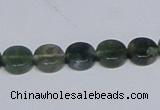 CAB419 15.5 inches 10mm coin moss agate gemstone beads wholesale