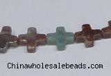 CAB461 15.5 inches 12*12mm cross indian agate gemstone beads