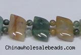 CAB468 15.5 inches horse eye & round double-drilled indian agate beads