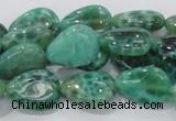 CAB55 15.5 inches 13*18mm flat teardrop peafowl agate gemstone beads