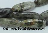 CAB566 15.5 inches 10*30mm rice silver needle agate gemstone beads