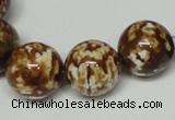 CAB613 15.5 inches 16mm round leopard skin agate beads wholesale