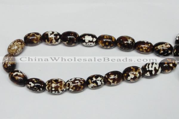 CAB622 15.5 inches 15*20mm egg-shaped leopard skin agate beads wholesale