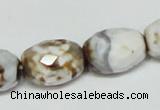 CAB624 15.5 inches 14*20mm faceted egg-shaped leopard skin agate beads