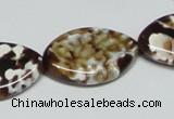 CAB636 15.5 inches 20*30mm marquise leopard skin agate beads