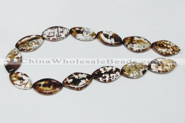 CAB636 15.5 inches 20*30mm marquise leopard skin agate beads