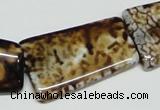 CAB643 15.5 inches 20*35mm trapezoid leopard skin agate beads