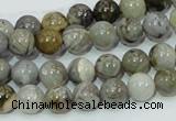 CAB67 15.5 inches 8mm round silver needle agate gemstone beads