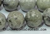 CAB71 15.5 inches 20mm round silver needle agate gemstone beads
