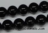 CAB726 15.5 inches 12mm round black agate gemstone beads wholesale