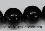 CAB731 15.5 inches 22mm round black agate gemstone beads wholesale