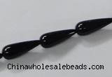 CAB734 15.5 inches 6*16mm teardrop black agate gemstone beads