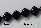 CAB765 15.5 inches 10*10mm diamond black agate gemstone beads