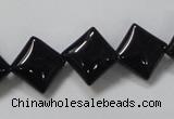 CAB766 15.5 inches 12*12mm diamond black agate gemstone beads