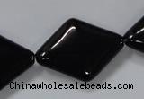 CAB770 15.5 inches 22*30mm rhombic black agate gemstone beads