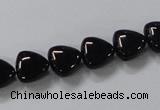 CAB775 15.5 inches 10*10mm triangle black agate gemstone beads