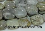 CAB78 15.5 inches 15*15mm square silver needle agate gemstone beads