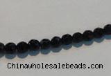 CAB783 15.5 inches 5mm faceted round black agate gemstone beads