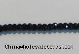 CAB786 15.5 inches 3*5mm faceted rondelle black agate gemstone beads