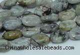 CAB79 15.5 inches 8*12mm oval silver needle agate gemstone beads