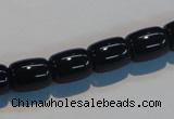 CAB819 15.5 inches 10*12mm drum black agate gemstone beads wholesale