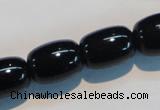 CAB820 15.5 inches 13*18mm drum black agate gemstone beads wholesale