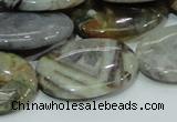 CAB83 15.5 inches 22*30mm oval silver needle agate gemstone beads