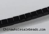 CAB834 15.5 inches 6*6mm cube black agate gemstone beads wholesale