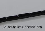 CAB839 15.5 inches 4*12mm cuboid black agate gemstone beads wholesale