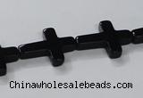 CAB847 15.5 inches 15*20mm cross black agate gemstone beads wholesale
