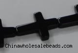 CAB848 15.5 inches 18*24mm cross black agate gemstone beads wholesale