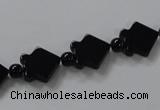 CAB849 15.5 inches 10*10mm fish black agate gemstone beads wholesale