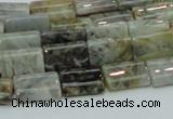 CAB85 15.5 inches 10*15mm rectangle silver needle agate gemstone beads