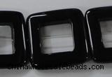 CAB863 15.5 inches 28*28mm square black agate gemstone beads wholesale