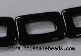 CAB867 15.5 inches 20*30mm rectangle black agate gemstone beads wholesale