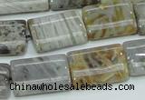 CAB87 15.5 inches 15*20mm rectangle silver needle agate gemstone beads