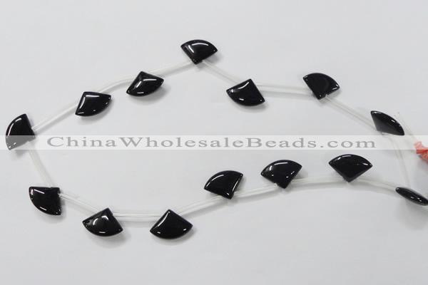CAB871 14*20mm top-drilled triangle black agate gemstone beads wholesale