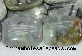 CAB88 15.5 inches 22*30mm rectangle silver needle agate gemstone beads