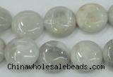 CAB915 15.5 inches 15mm flat round natural crazy agate beads wholesale