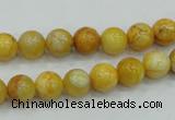 CAB934 15.5 inches 8mm round yellow crazy lace agate beads wholesale