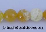 CAB966 15.5 inches 6mm faceted round fire crackle agate beads