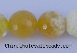 CAB969 15.5 inches 12mm faceted round fire crackle agate beads