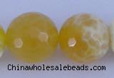 CAB971 15.5 inches 16mm faceted round fire crackle agate beads