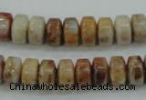 CAB975 15.5 inches 6*10mm rondelle Morocco agate beads wholesale