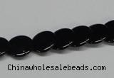 CAB981 15.5 inches 12mm flat round black agate gemstone beads wholesale