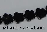 CAB988 15.5 inches 12*12mm star black agate gemstone beads wholesale