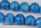 CAB999 15.5 inches 12mm round blue crazy lace agate beads