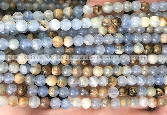 CABS01 15 inches 4mm round blue calcite beads wholesale