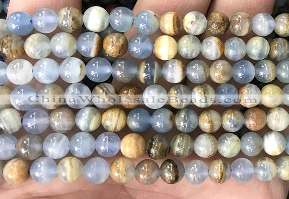 CABS02 15 inches 6mm round blue calcite beads wholesale