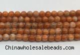 CABS06 15 inches 6mm round orange calcite gemstone beads wholesale